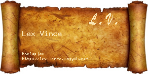 Lex Vince névjegykártya